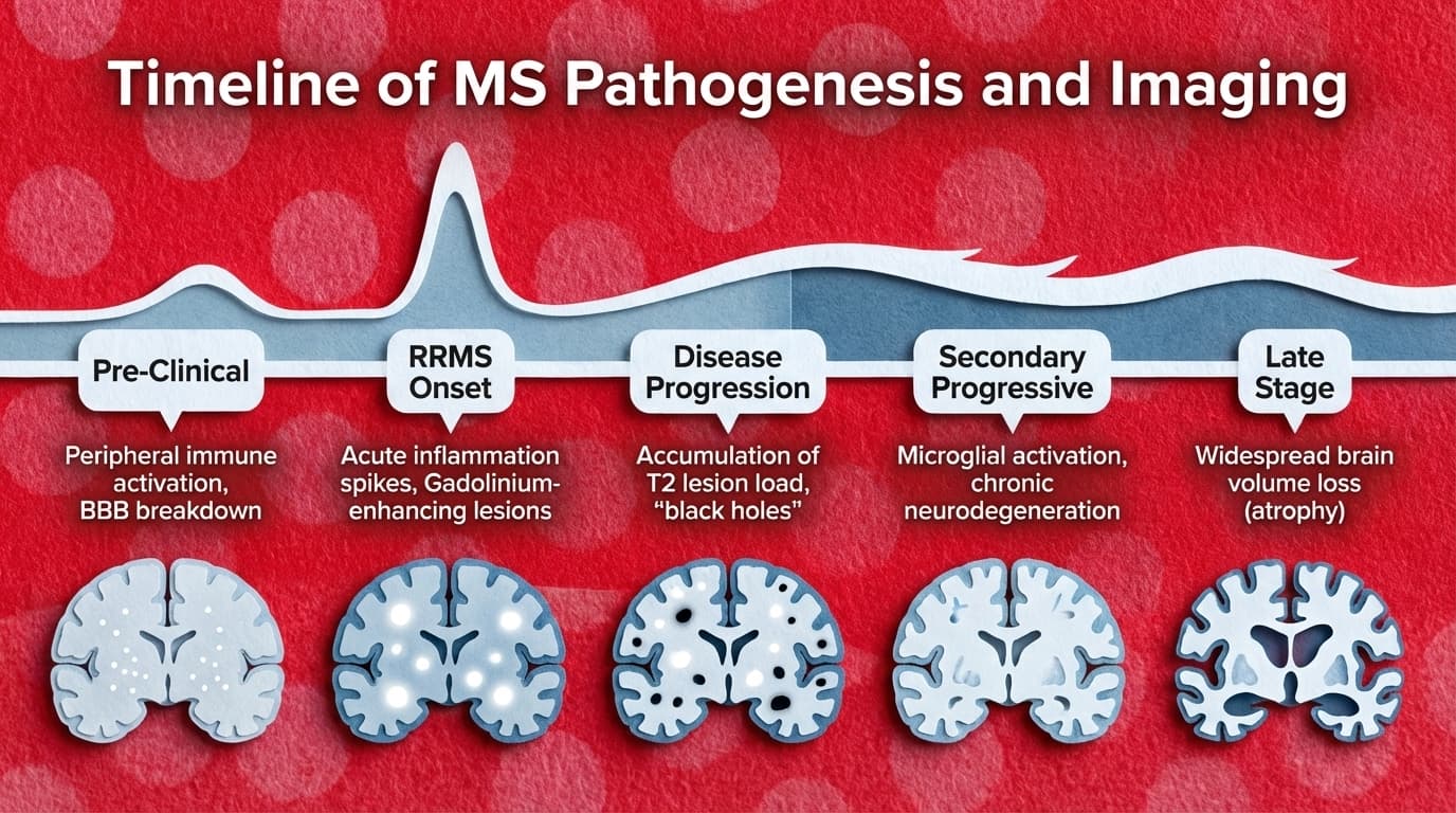 Timeline of MS Pathogenesis and Imaging