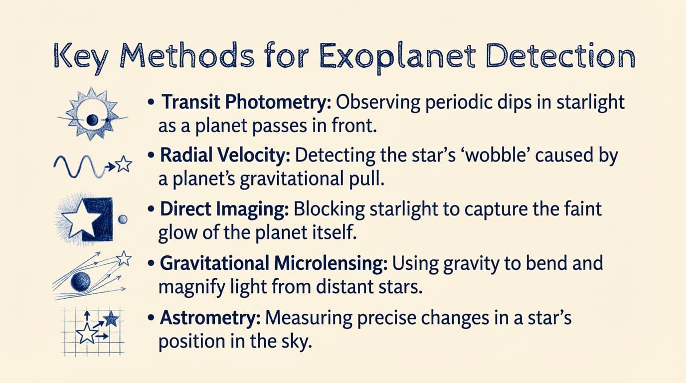 Key Methods for Exoplanet Detection